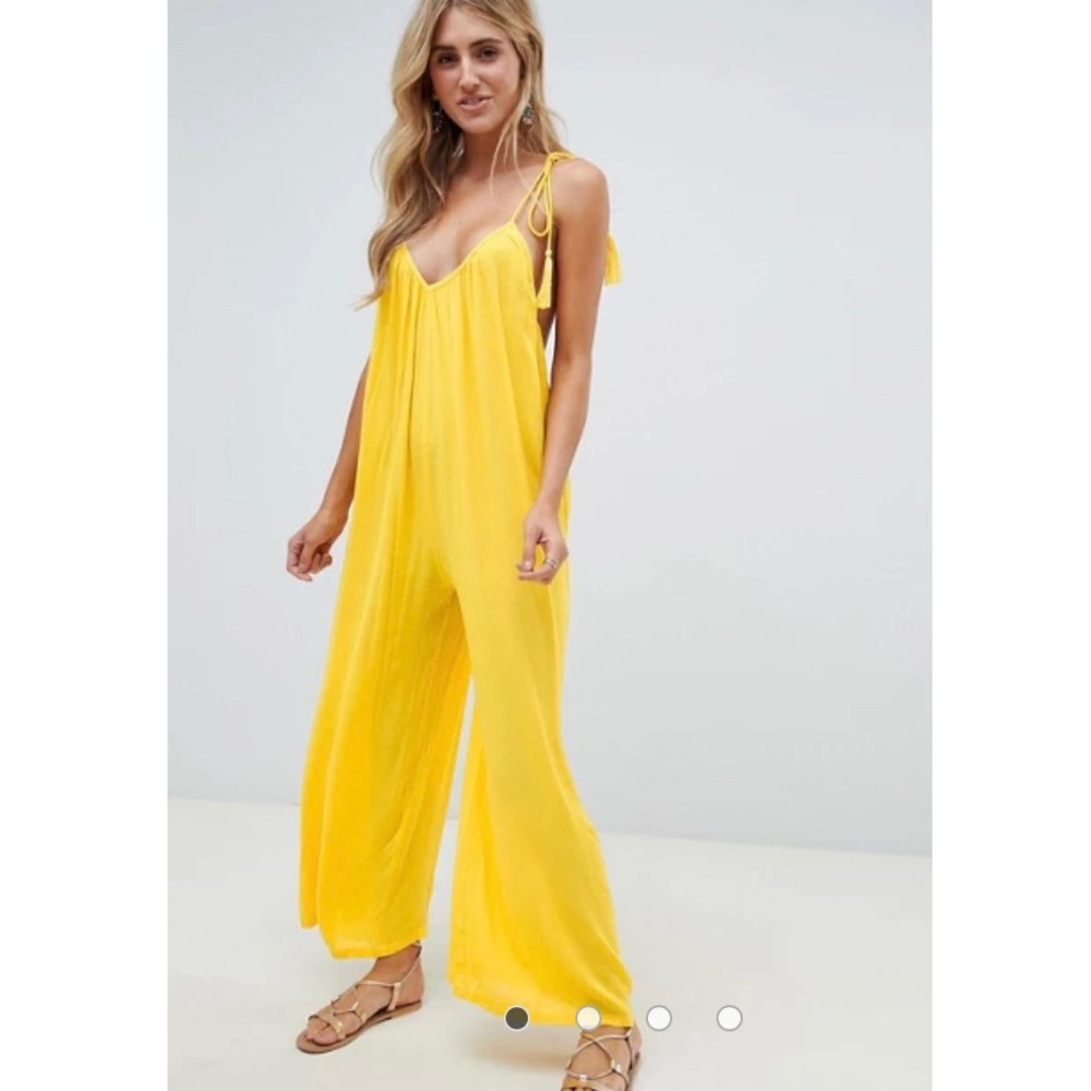Yellow beach cover up jumpsuit☀️